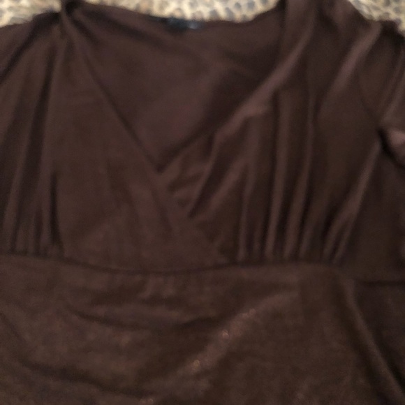 𝅺INC International Concepts size XL brown metallic long sleeve V neck NWOT - Picture 13 of 15
